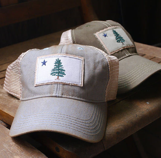 1901 Maine Flag Trucker Hat with patch - Four colors