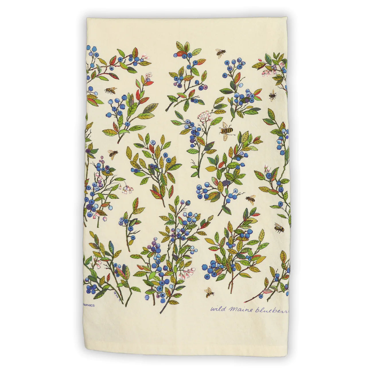 Wild Maine Blueberries Tea Towel